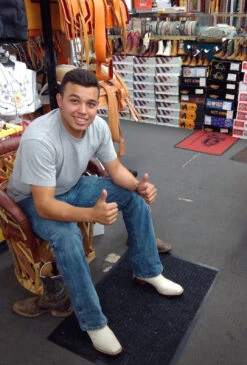 BOTINE CHARRO CUADRADO COLOR HUESO.MENS BOTINE CHARRO SQUARE TOE BONE COLOR -HerraduraDeOro image bb033194 7089 42e3 afe3 e68c64a7aafe