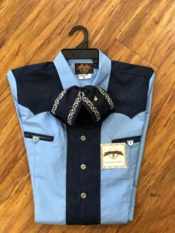 CAMISOLOA CHARRA DE 2 COLORS.2 TONE COLOR BLUE SHIRT -HerraduraDeOro image bb2779b1 6522 426f a56f 54f7e7d30d4d