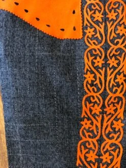 PANTALONES DE CHARRO. AUTHENTIC CHARRO PANTS THAT ARE DARK GRAY COLOR WITH CARROT SUEDE LEATHER STITCHED STENCEIL ART WORK -HerraduraDeOro image ccf1f8e9 af22 4bf9 a908 7f8c91c7349a