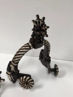 ESPUELAS CHARRAS FINAS DE PLATA. BROWN RUSTIC HEAVY WITH SLIVER CHARRO SPURS. -HerraduraDeOro image ce26cb97 da44 4704 ab01 a8874e1573a8