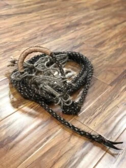 HAND BRAIDED HORSE HAIR BOSAL WITH HORSE HAIR HEADSTALL AND BRAIDED HORSE HAIR MACATE. BOSAL DE PELO DE CABALLO PARA ARRENDAR.