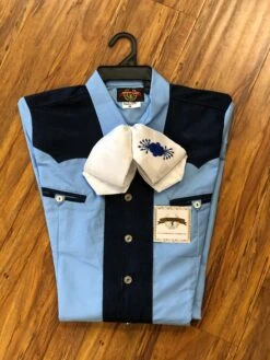 CAMISOLOA CHARRA DE 2 COLORS.2 TONE COLOR BLUE SHIRT -HerraduraDeOro image d87c0520 d165 4104 9eee 61b82168edb1