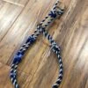 RIENDAS CHARRAS BLANCAS CON AZUL Y NEGRO. WHITE AND BLUE AND BLACK CHARRO HORSE REINS