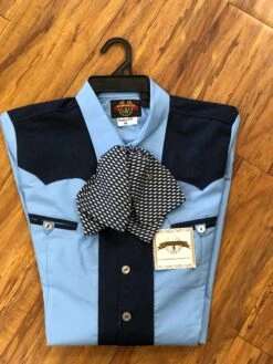 CAMISOLOA CHARRA DE 2 COLORS.2 TONE COLOR BLUE SHIRT -HerraduraDeOro image f7fe9f10 ae4b 4e87 a5b9 0e3e8e4fe34c